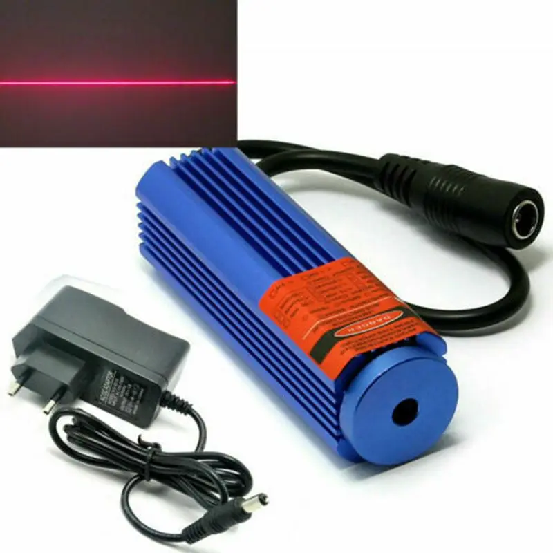 12V 650nm 200mw Red Laser Line Beam Lights Laser Module W/ Adapter adjustable 200mw 808nm ir infrared laser line module w 5v power adapter