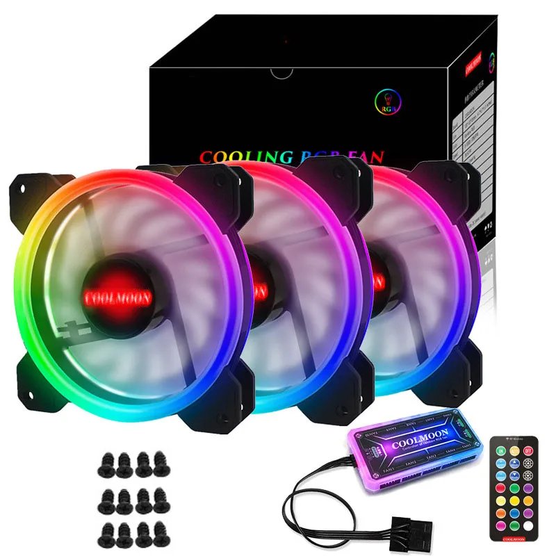 COOLMOON GUANGMANGRGB компьютерный чехол ПК охлаждающий вентилятор RGB Регулировка 120 мм