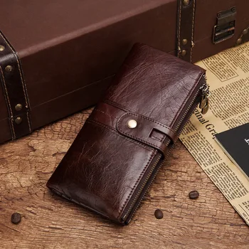 

New Style Fashion Full-grain Leather Women's Wallet Long Europe And America Style Genuine Leather WOMEN'S Handbag a Generation