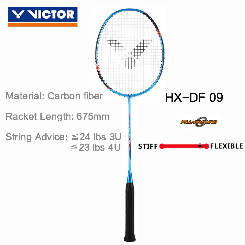 HX-DF 09 3U VICTOR оригинальная ракетка для бадминтона Hypernano X серии attack& defense Высококачественная углеродная ракетка HX-DF 08 09 - Цвет: HX-DF 09 3U