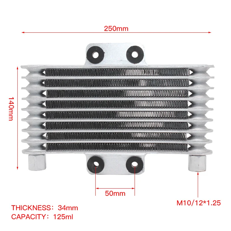 Motorcycle Oil Cooler Oil Engine Radiator Aluminum 125ml Cooling Radiators for 125CC-250CC Motorcycle Dirt Bike ATV