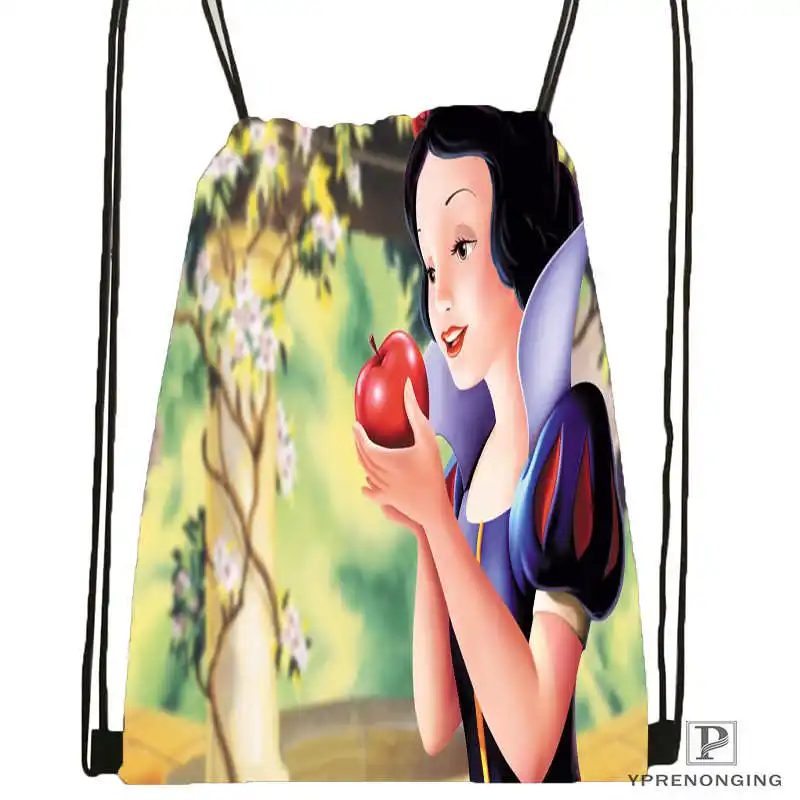 CustomSnow White Seven Dwarfs#1 походная сумка на шнурке милый рюкзак для детей(черная спинка) 31x40 см#180531-02-34 - Цвет: Drawstring Backpack