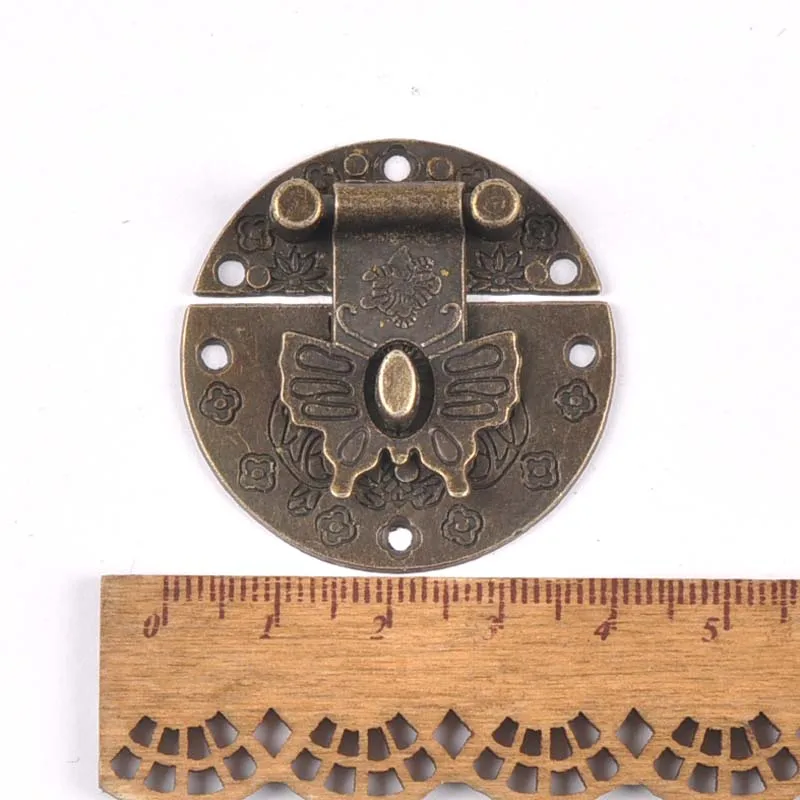 Jewelry Box Hasp Vintage Brass Hardware Latch Hook Decorative Wooden Boxes Furniture Buckle Clasp Lock Wood Case