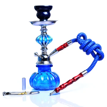 

4 Color Glass Shisha Hookah Pipe Set With Ceramic Sheesha Bowl Synthetic Leather Hose Metal Charcoal Tongs Chicha Narguile Tools