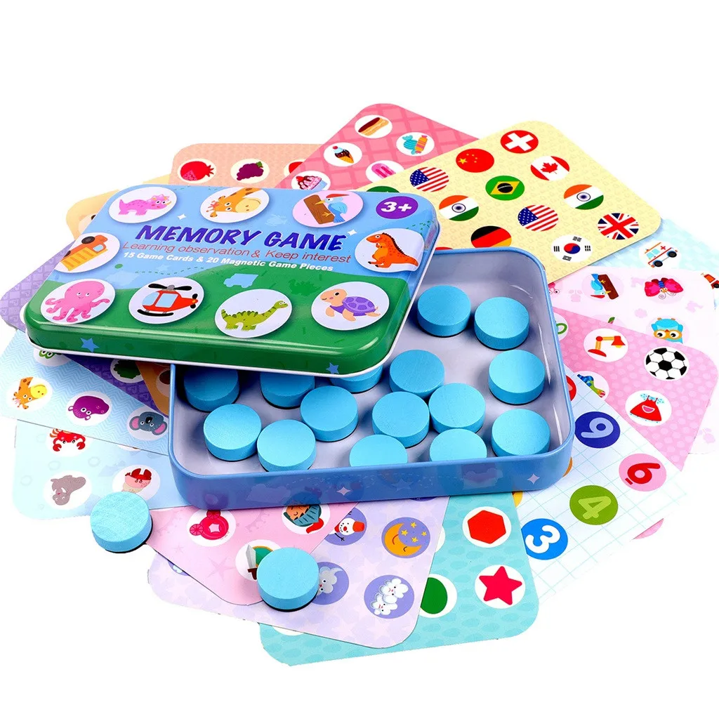 Promo  Montessori Toys Wooden Memory Toy Children Desktop Interactive Memory Game Box Chess Educational To