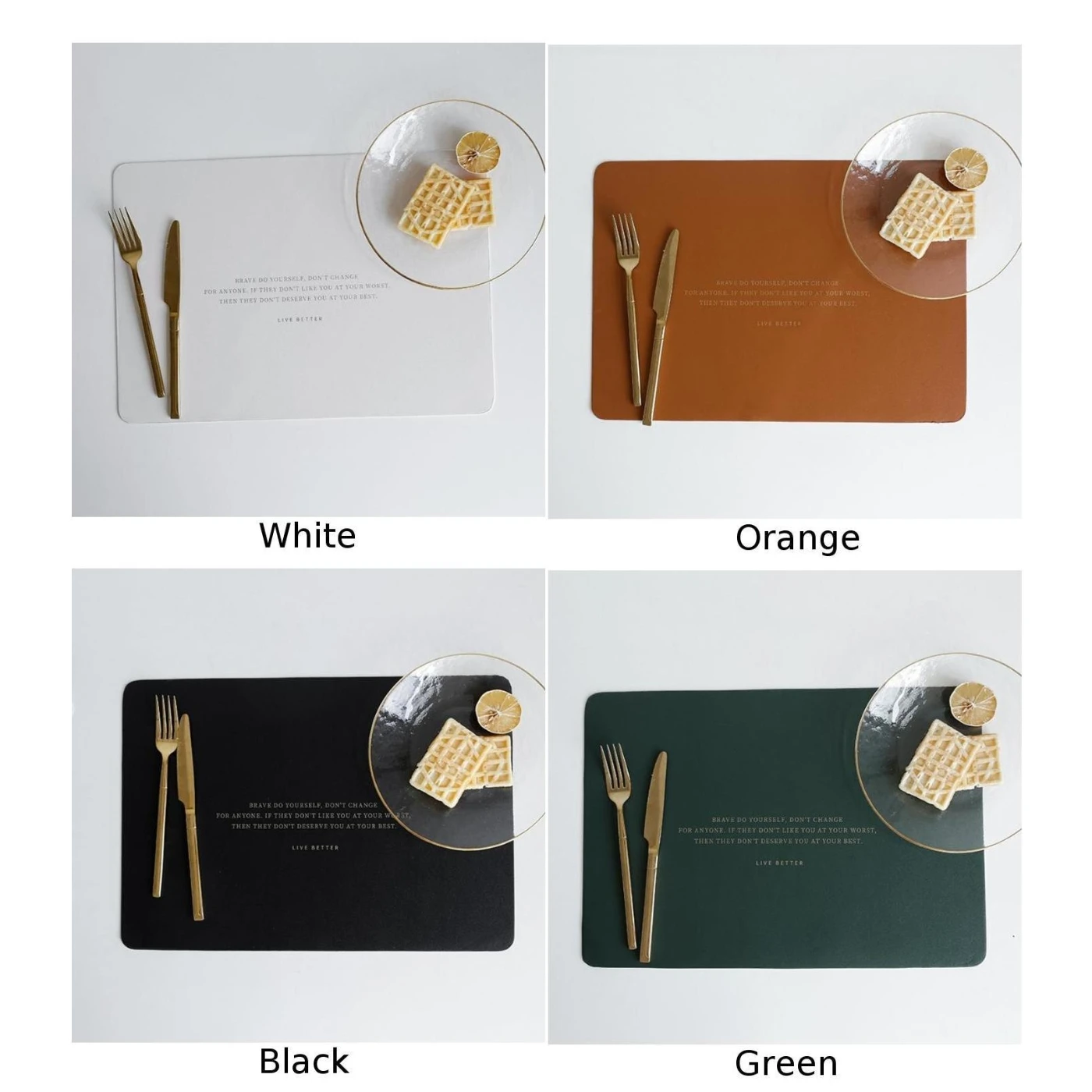  Tablecloth PU Leather 30*43cm Table Protector Cover Mat Wipe Clean Placemat Soft
