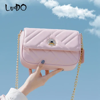 

LUCDO 2020 new Chain women's bag fashion high quality PU Leather shoulder messenger bag Luxury Handbags Women Bags Designer