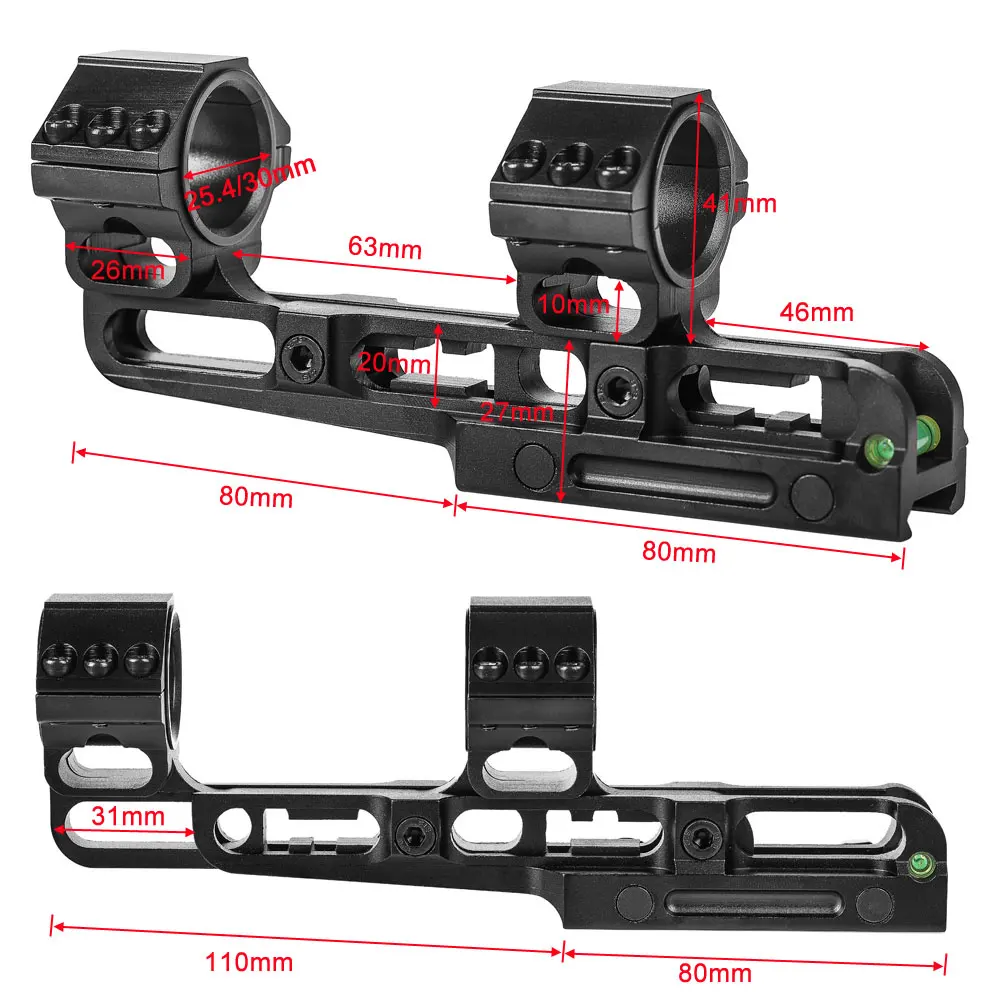 Регулируемые кольца для прицела 25,4 мм/30 мм, двойные кольца, съемное крепление для прицела с пузырьковым уровнем, аксессуары для Пикатинни