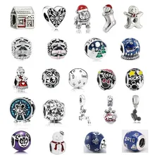 Специальное предложение, Зимняя коллекция, Рождественские Подвески в виде снеговика, серебро 925 пробы, ювелирное изделие, подходит для браслетов из бисера, сделай сам для женщин