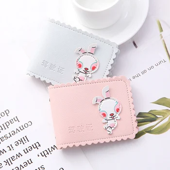 

Sweet Cartoon Rabbit Women's Driver License Holder High Quality Credit Card Case Credit Card Holder Fashion Slim ID Wallet 2019