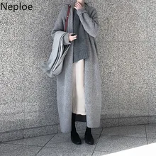 Neploe кардиганы осень зима новинка макси свитер Свободный Тонкий Crazy style Pull Femme толстое повседневное пальто с длинным рукавом 46552