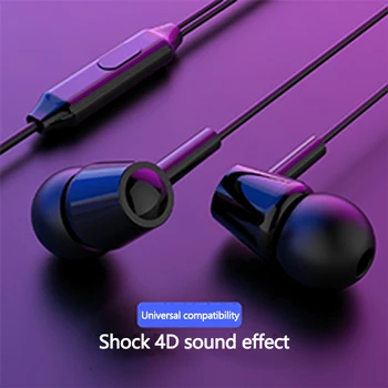 

3.5mm Jack Wired Earphones Sport Music Headset 1.2M In Ear Deep Bass Stereo Earbuds W/Mic For Samsung Huawei Xiaomi Vivo Oppo