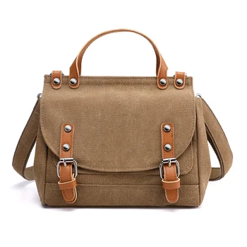 

Fashionable Canvas Women Handbag All Match Solid Color Messenger Bag fashion Girls Shoulder Bag Daily Shopping