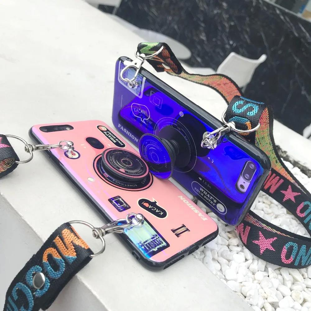 3D милые Камера чехол для телефона для samsung Galaxy S10 5G S10 Plus Note 10 Pro S9 S8 силиконовый чехол A30 A50 A70 A80 чехол со стойкой и ремнем