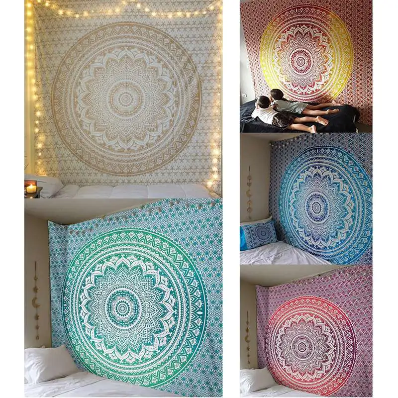 Gradient Mandala Digital Printed Indian Mandala Home Decoration Tapestry Cover Beach Towel Yoga/Picnic Mat Home Decor Textiles