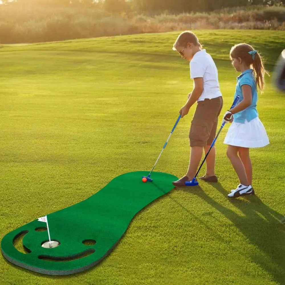 

KOFULL Golf Putting Green Mat Foldable Practice Pad Training Supplies For Kids Christmas Gift