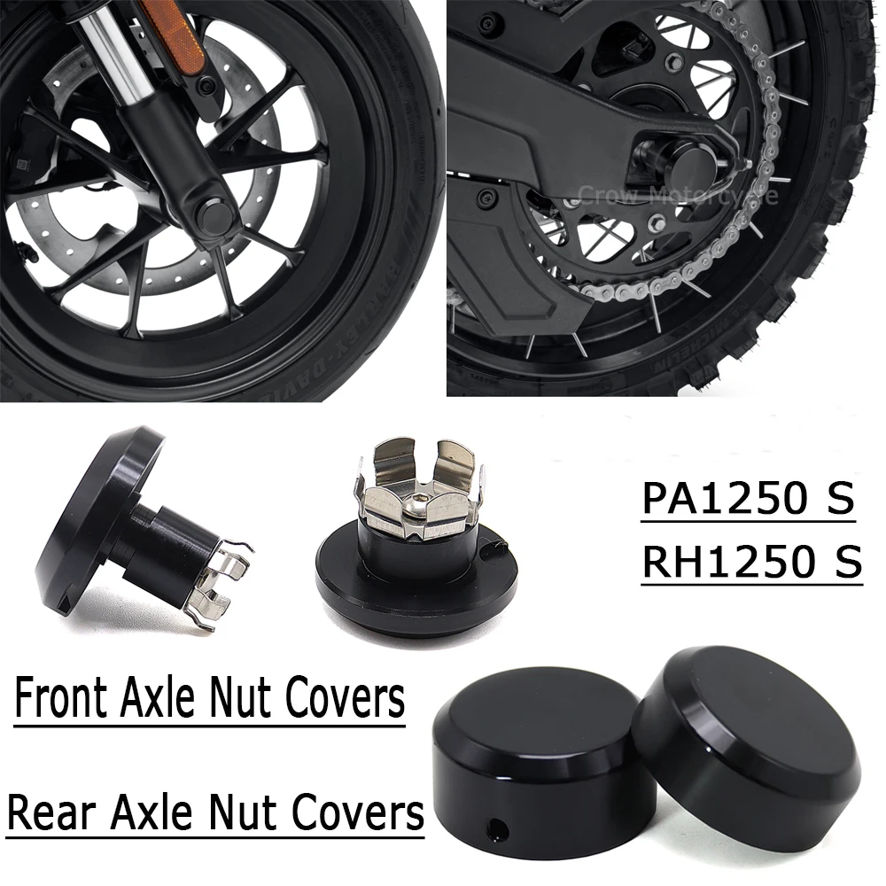 2022 New Motorcycle Front And Rear Axle Nut Covers Black Aluminum For