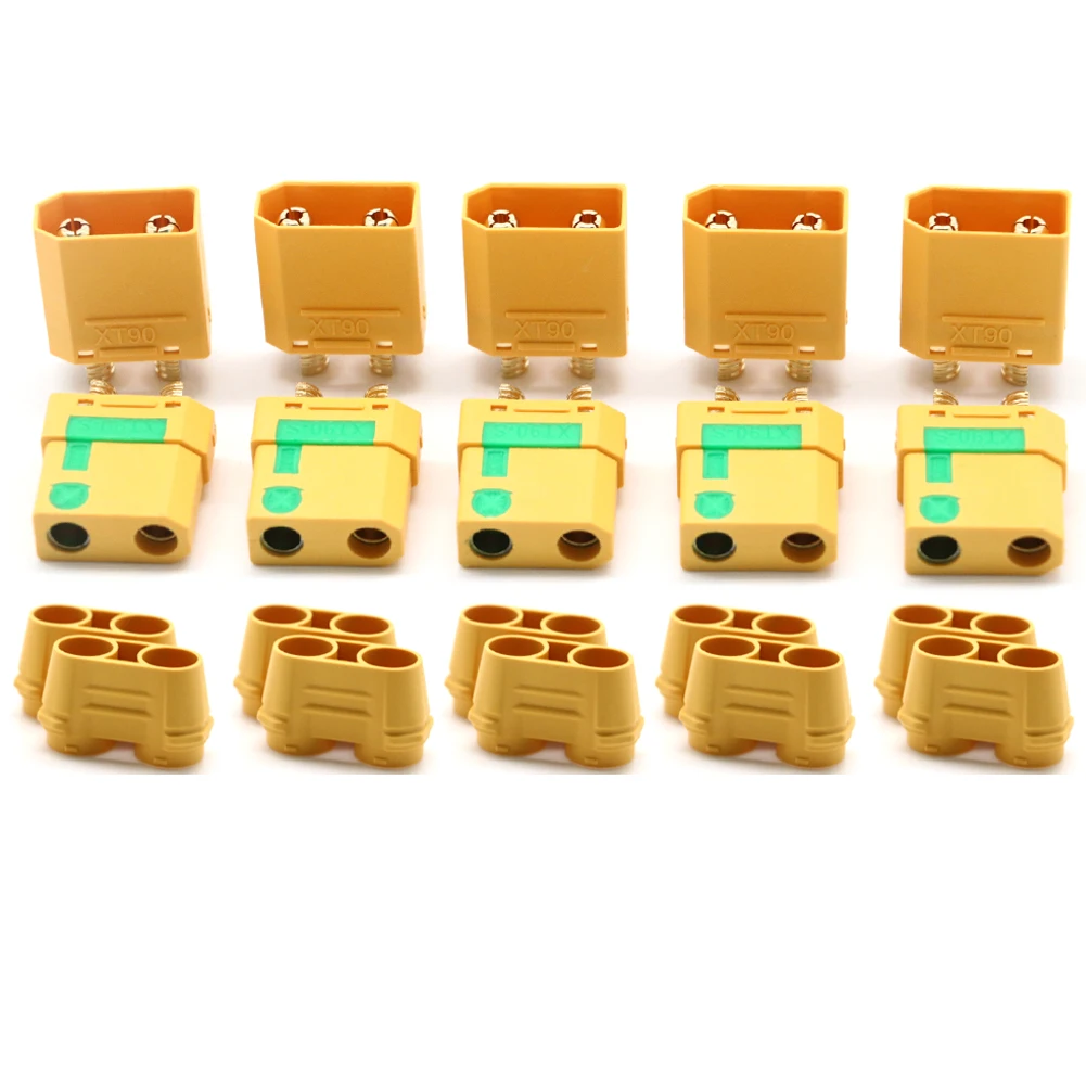 5 pair Amass XT90S XT90-S Male Female Bullet Connector anti spark For RC Lipo Battery DIY FPV Quadcopter brushless motor – Image 6