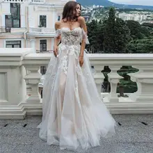 

Sweetheart Wedding Dresses Off Shoulder Lace Appliques Marriage Dress Short Sleeves Women A-Line Bridal Gowns свадебное платье22
