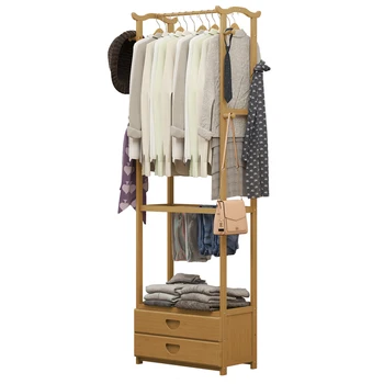 

Simple clothes rack wardrobe floor coat rack bedroom rack clothes rack floor coat rack with drawer