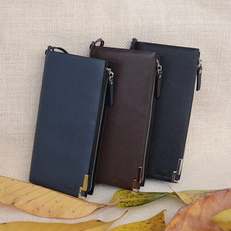 

Special Offer Brand Genuine Leather MEN'S Wallet Tote Card Bit More Large Capacity Long Zipper Bag Phone Wallet