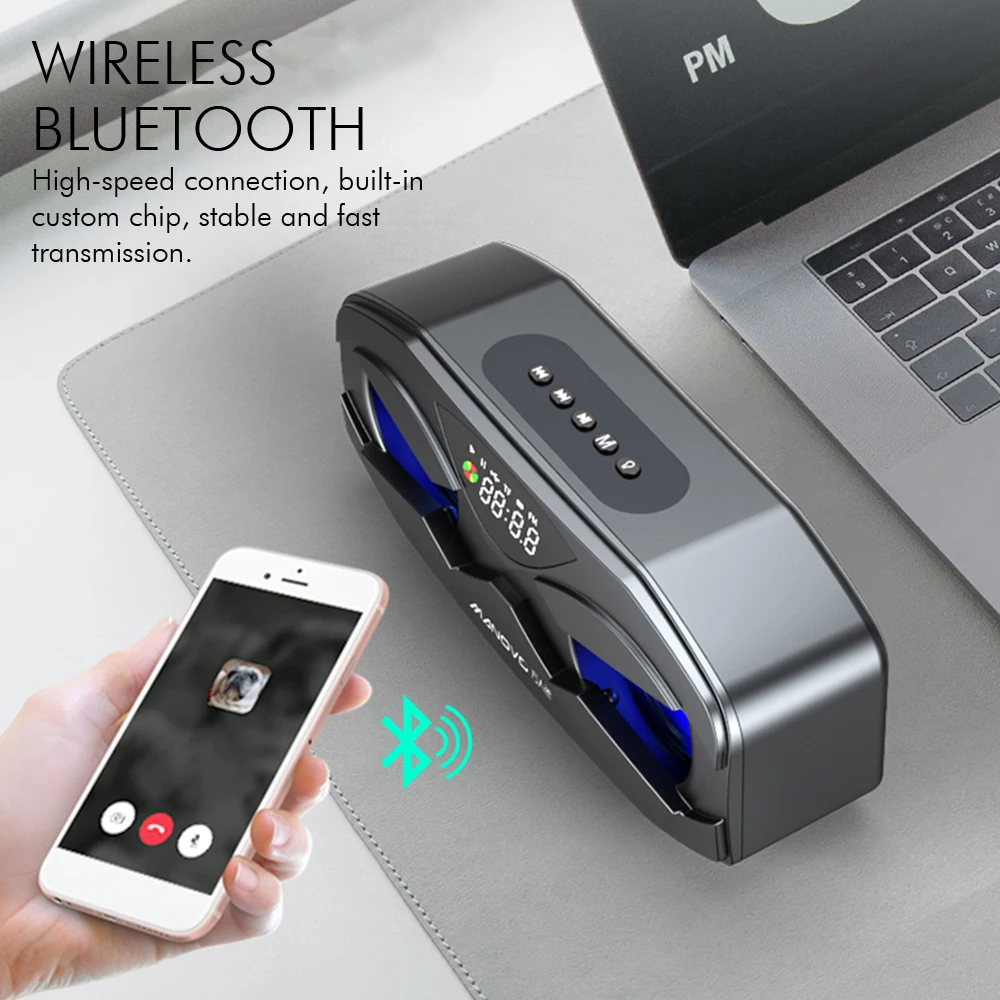 Bluetooth динамик M5 Cool Owl СВЕТОДИОДНЫЙ беспроводной громкий с FM радио будильником