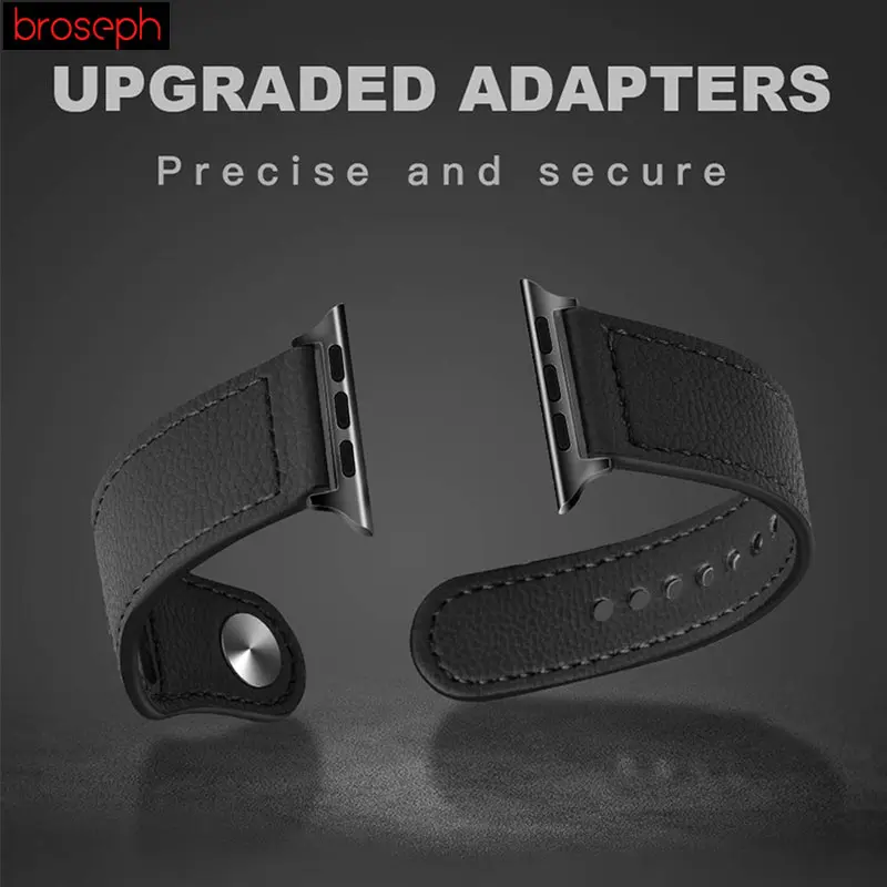 Ремешки для часов Apple Watch 4 Band 40 мм 44 мм кожаный ремешок для iWatch 3 2 1 42 мм 38 мм один тур Браслет для часов браслет