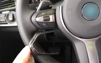

Lapetus Interior Refit Kit Steering Wheel "U" Shape Strip Cover Trim 2 Piece / Set Fit For BMW 3 Series F30 F31 M-Sport Version