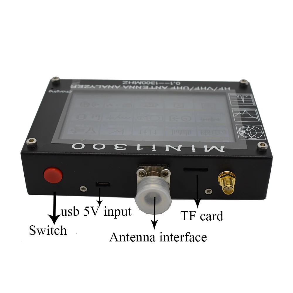Lusya Mini1300 0 1 1300 МГц HF VHF UHF муравей SWR антенный анализатор 4 3 дюймов TFT Экран