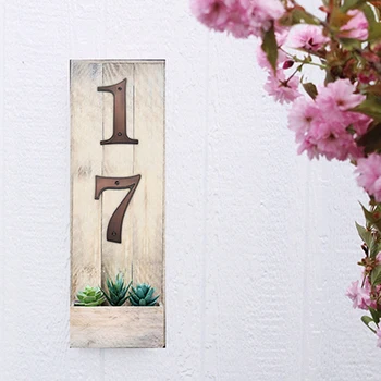 

5 in 127mm Big House Number Door Address Number Zinc Alloy Screw Mounted Outdoor Address Sign #0-9 Aged bronze Color