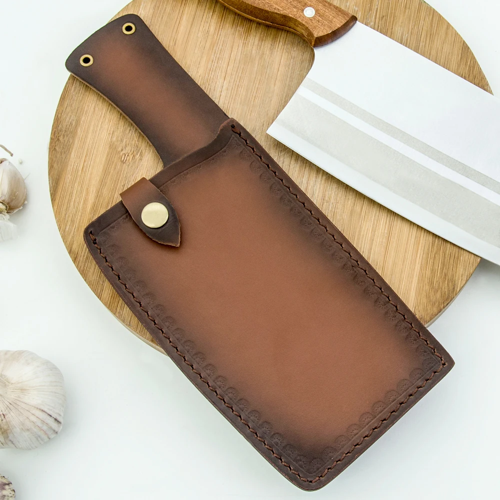 XYj Kitchen Knife Sheath Universal Knives Cover Recycled Leather Chef Blade Guard Protector For Stainless Steel | Дом и сад