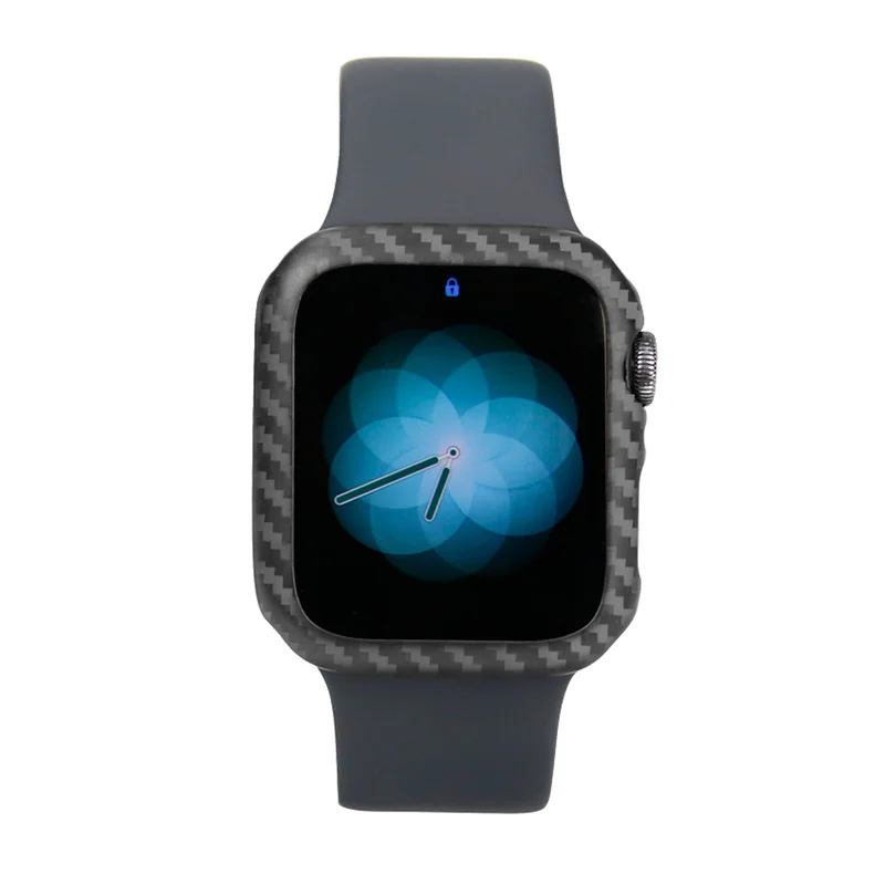 Роскошный чехол из настоящего углеродного волокна для Apple Watch Series 4 44 мм iWatch Slim Snug Frame Ультратонкий чехол