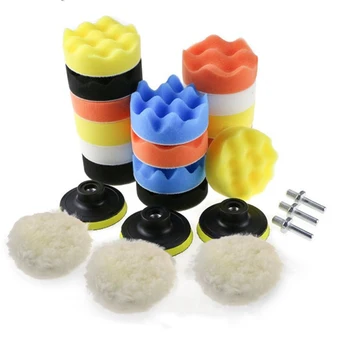 

25pcs Replaceable Sponge Wheel Car Polishing Waxing Anti Scratch Universal With Drill Adapter Tool Buffer Pads Set Soft Machine
