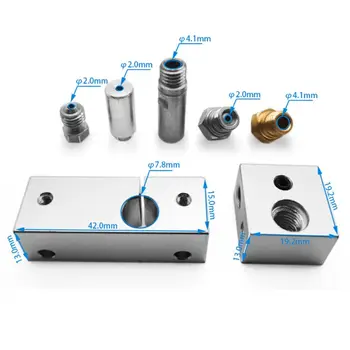 

1Set MK10 All Metal Hotend Kit with Heater Block Threaded Nozzle 3D Printer Part X6HA