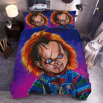 

3d Horror Puppet Bedding Set Brand 2/3 Boy Bedroom Bedding Set with A Double Bed Set Queen King Double Size Down Quilt Cover