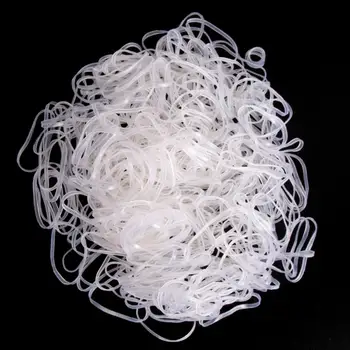 

500 pcs Hair Tie Band Ponytail Holder Rubber Elastic Hair Bands for Women Girls Clear Small Circle Ponytail Headwear Hair Tie