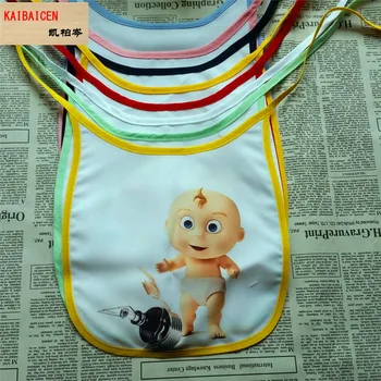 

10pcs/Lot Fashion DIY Sublimation Blank Baby Bib Handkerchi with Chain For Heat Transfer Press Machine The Scarf/Saliva Towels