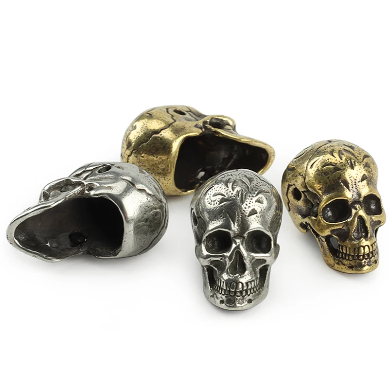 

1pcs Personality Brass Skull Knife Bead Necklace Bracelet DIY Accessories Flashlight Paracord Pendant