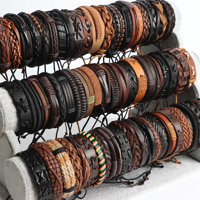 mens leather cuff bracelet with cross,mens braided leather bracelets  designer