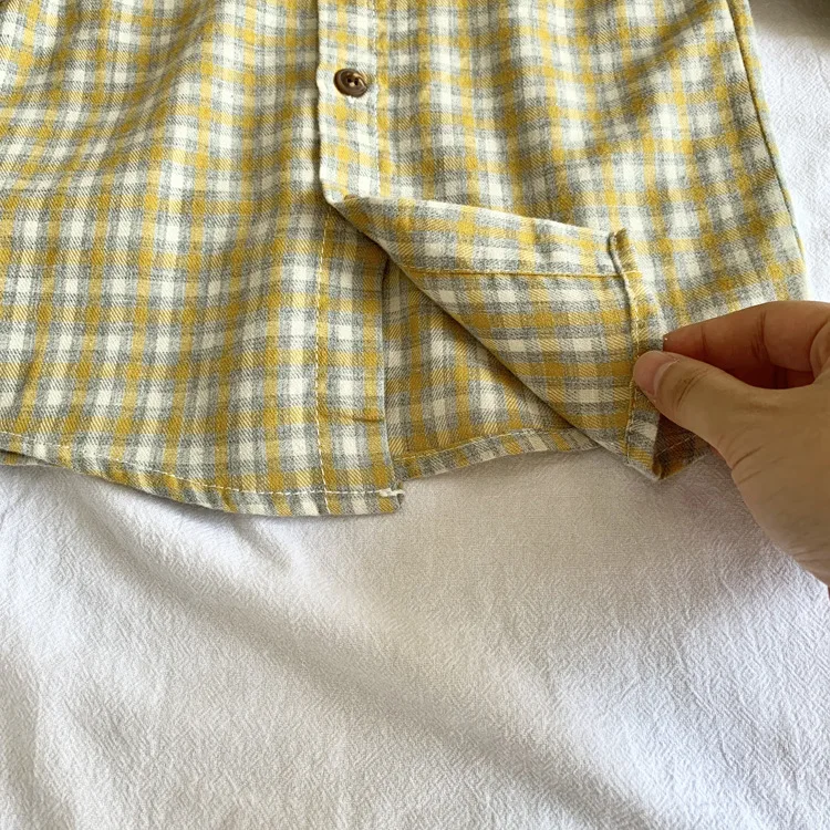 Virgilkids/весенняя одежда новая стильная рубашка с длинными рукавами для мальчиков рубашка в клетку с начесом для маленьких детей возрастом от 1 года до 6 лет