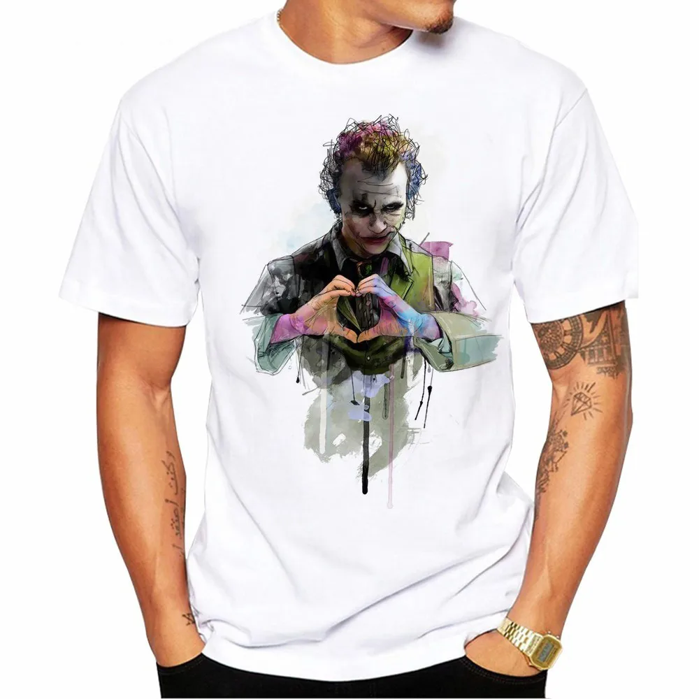 Suicide Squad T Shirt Waterclolor Love From Joker Novelty Funny Hip Hop Pop Tshirt Style Men Anime Printed Fashion