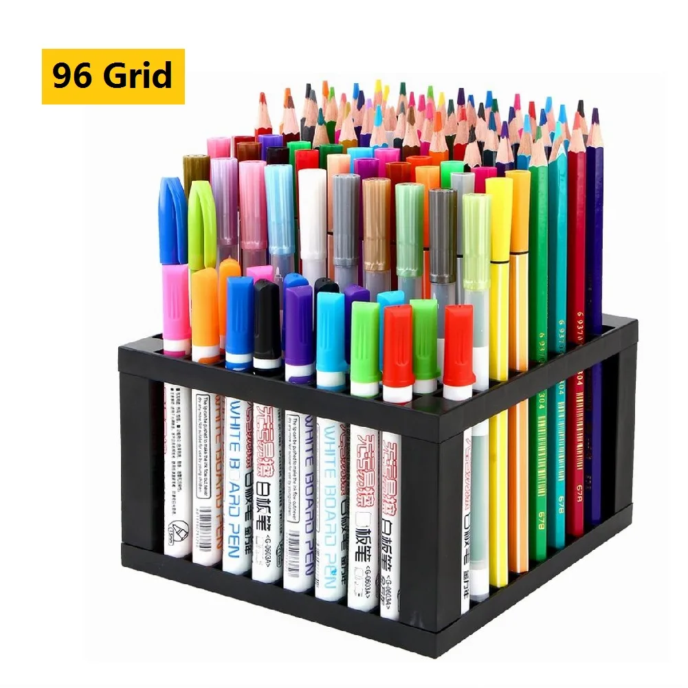 

Multi-functional Pen Holder Watercolor Oil Painting Pen Organizer Detachable 96-hole Square Shelf