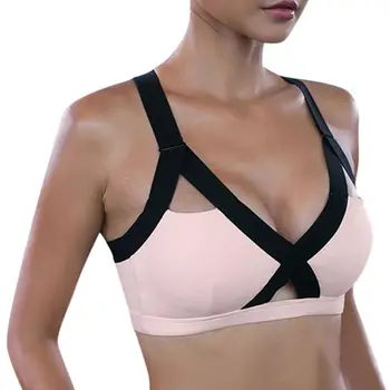 

Women Quick-drying Top Shockproof Cross Back Push-ups Fitness Bra Female Gym Running Jogging Fitness Sports Bra