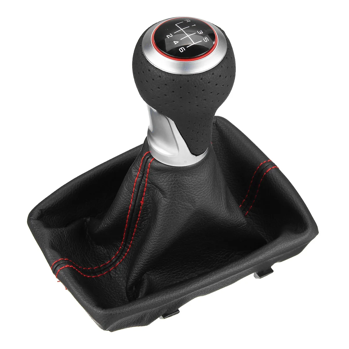 6 Speed Car Manual Gear Shift Knob PU Leather Gaiter Boot Cover For Audi A4 S4 8K A5 8T Q5 8R S-Line 2007
