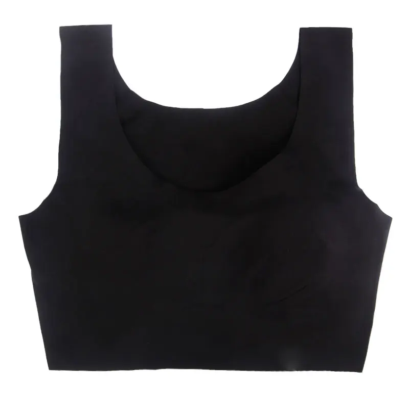 push up Bra plus size 90D Sport Bras for Women Seamless Bh Comfortable wireless Bra Women Vest Padded bralette Black brasiere - Color: black