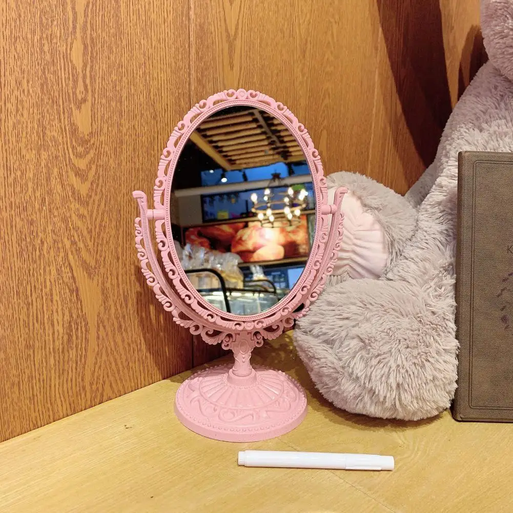 Cosmetic Mirror Functional Durable Desk Type Vintage European Style Makeup Mirror for Makeup Pocket Compact Mirrors