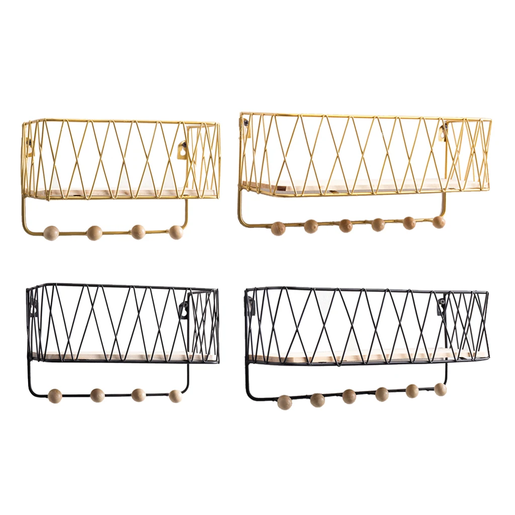 Wall Mounted Mail and Key Holder Iron Wood Letter Key Rack Holder Organizer For Entryway