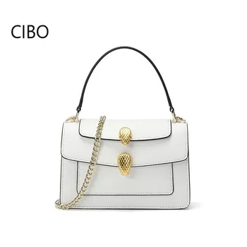 

2020 autumn and winter new products ins style western style one-shoulder small square bag snake head texture messenger woman bag