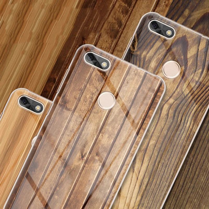 Wood Solid Timber pattern Tempered Glass Phone Case For Huawei Enjoy 7 Black Marble Pattern Enjoy7 Protective Cases HuaweiEnjoy7