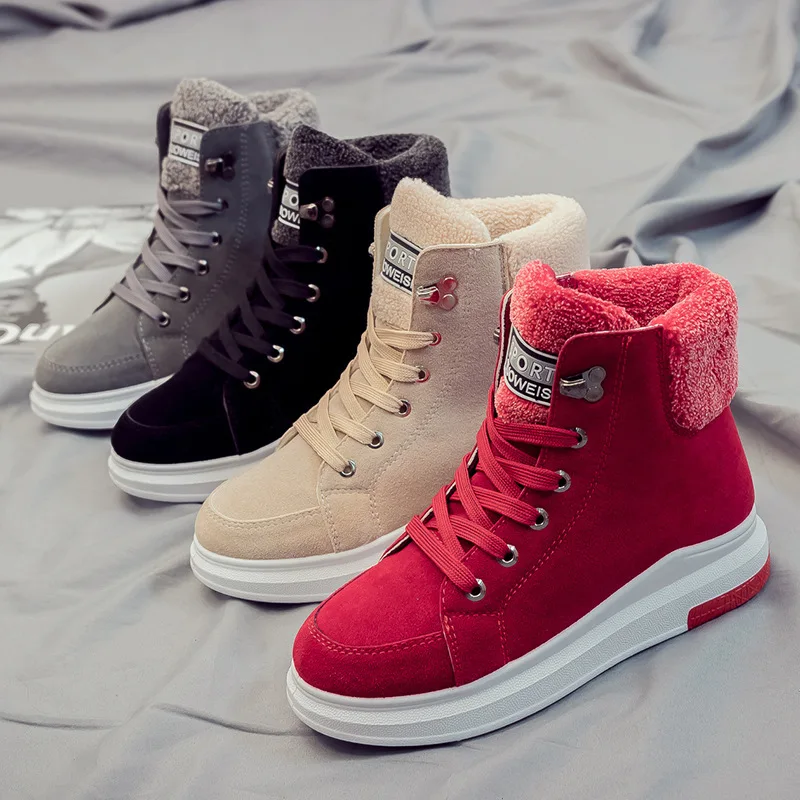 

2019 Autumn And Winter New Style plus Velvet Short Boots Student plus Velvet Hight-top Snow Boots Low-Top Thick Warm Cotton Boot